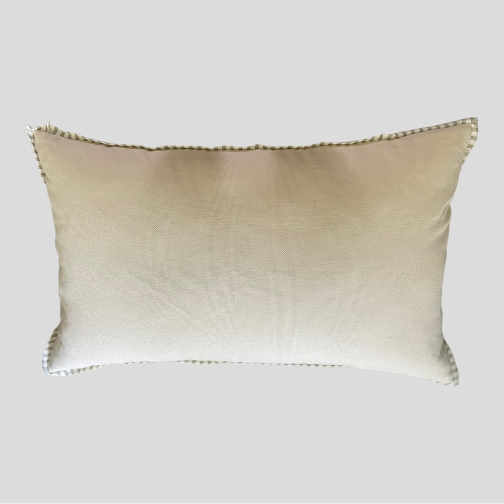 POTTERY BARN LINEN COTTON EMBROIDERED THROW PILLOW 16x26 - Picture 5 of 16